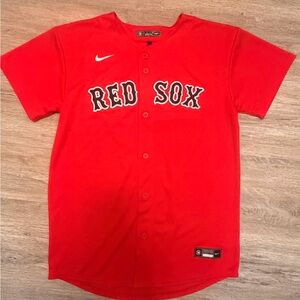 Red Socks Hernandez #5 Red Button-Up Baseball Jersey